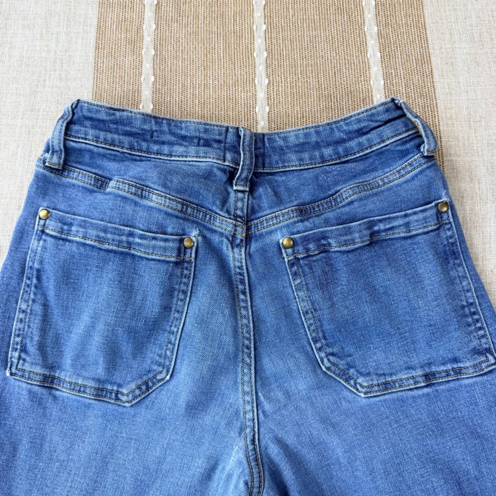 Maeve Anthropologie Wide Leg Jeans Blue Denim High Rise Size 27 - Picture 7 of 9